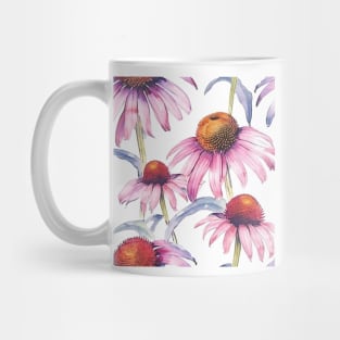 Watercolor Wildflower Purple Coneflower Pattern 2 Mug